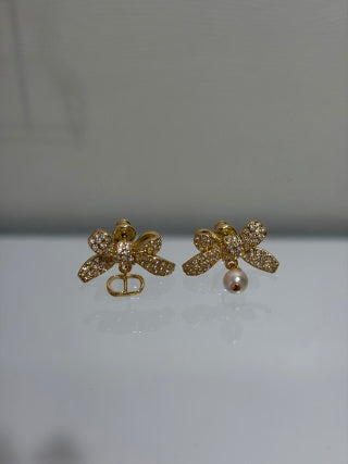 Dior Jardin Bow Pearl Earrings
