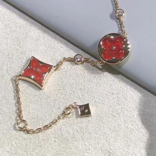 Louis Vuitton Blossom Red Enamel Charm Bracelet