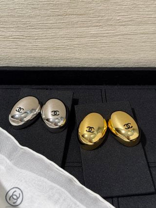 Chanel Oval CC Logo Stud Earrings – Elegant Luxury Fashion Jewelry