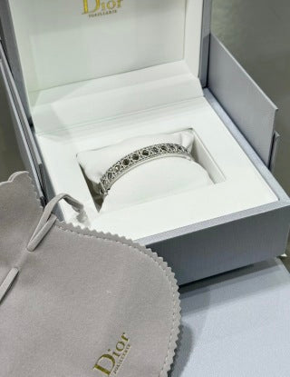 Dior Éclat Lattice Silver Bangle