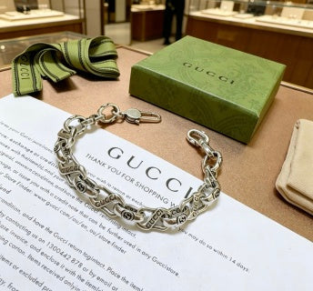 Gucci Interlocking G Geometric Link Chain Bracelet