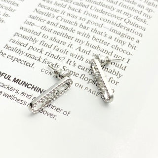 Dior CD Crystal Bar Drop Stud Earrings