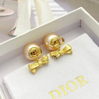 Dior Perle Noire Bow Pearl Earrings
