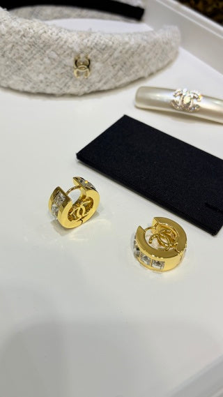 Chanel Square-Cut Diamond and Circle Earrings