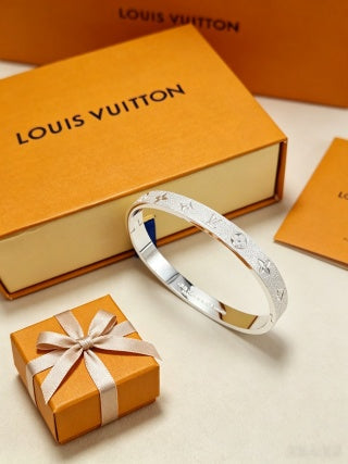 Louis Vuitton Monogram Engraved Open Cuff Bracelet