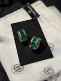 Chanel emerald and square-cut diamond earrings
