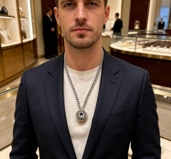 Gucci GG Monogram Orb Pendant Chain Necklace