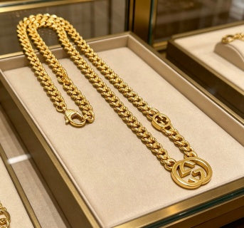 Gucci Interlocking G Long Chain Pendant Necklace