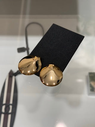 Chanel Gold Dome Stud Earrings – Elegant Luxury Fashion Jewelry