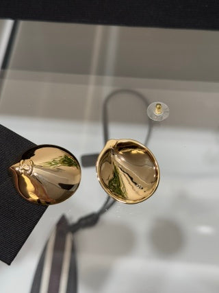 Chanel Gold Dome Stud Earrings – Elegant Luxury Fashion Jewelry