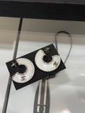Chanel Mother of Pearl Signature Hoop Earrings