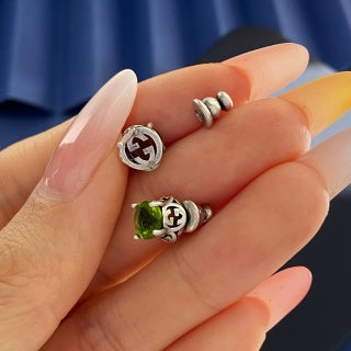 Gucci Verde Crystal Stud Earrings