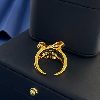 Dior Butterfly Oblique Crystal Ring