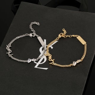 YSL Crystal Tag Chain Bracelet