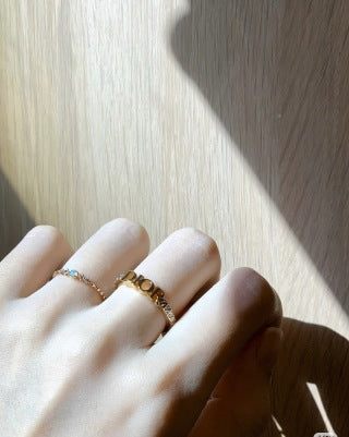 Dior CD Logo Open Gold Band Ring