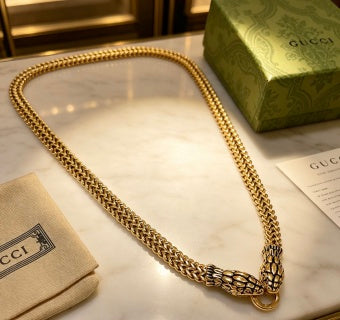Gucci Interlocking G Snake Chain Pendant Necklace