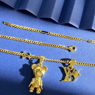 Louis Vuitton Vintage Charm Monogram Chain Necklace