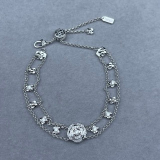 Chanel Crystal Floral Chain Bracelet
