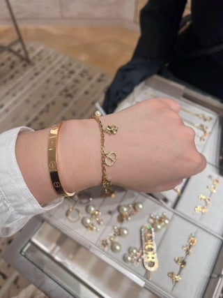 Dior Celestial Charm Pearl Chain Bracelet