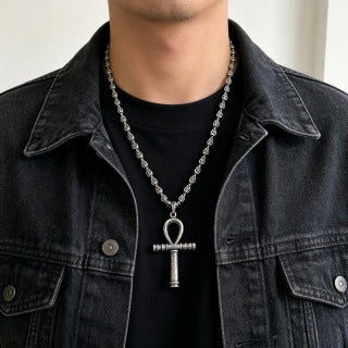 Gucci Interlocking G Cross Pendant Bead Chain Necklace