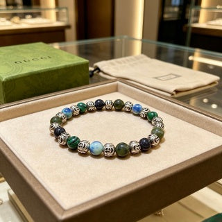 Gucci GG Beaded Stone Charm Bracelet