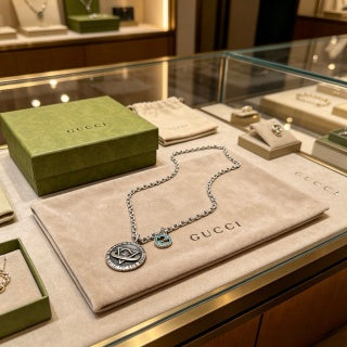 Gucci GG Compass Medallion Pendant Necklace