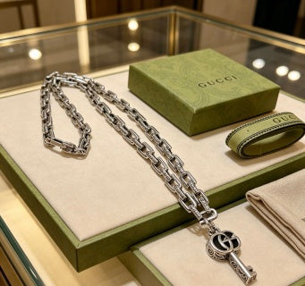Gucci Key Charm Double Chain Necklace