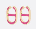 Dior Pink Oblique Crystal CD Stud Earrings