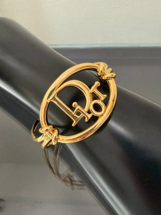 Dior CD Oval Signature Gold Bangle Bracelet