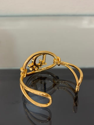 Dior CD Oval Signature Gold Bangle Bracelet