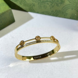 Gucci GG Crystal Line Cuff Bracelet