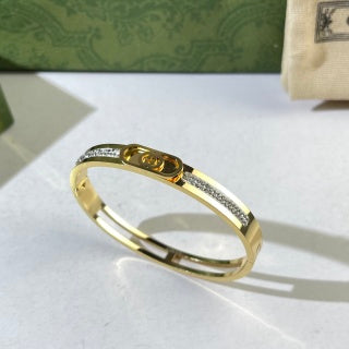 Gucci GG Crystal Bar Cuff Bracelet