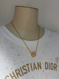 Dior Pearl Medallion CD Logo Necklace