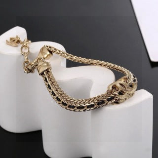 CHANEL Woven Chain Link Bracelet