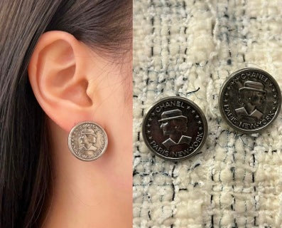 Chanel Timeless Vintage Medallion Stud Earrings