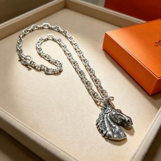 Hermès Equestrian Horse Head Pendant Necklace