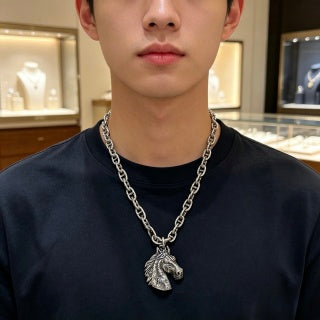 Hermès Equestrian Horse Head Pendant Necklace