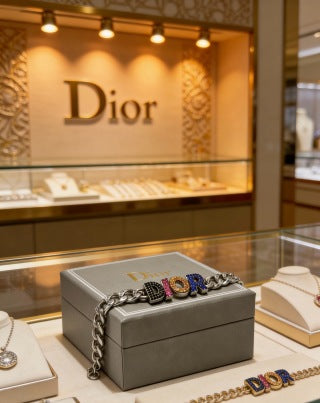Dior Color Letter Chain Charm Bracelet