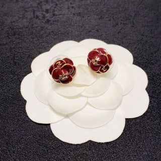 CHANEL Camellia Petal Bloom Stud Earrings