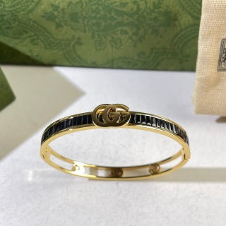 Gucci Interlocking G Grosgrain Stripe Cuff Bracelet