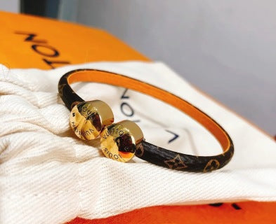 Louis Vuitton Monogram Leather Cuff Bracelet