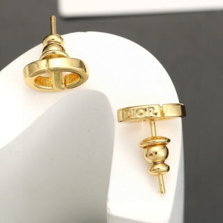 Dior Étoile Gold CD Stud Earrings