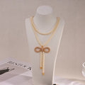 Dior Liora Pearl Ribbon Bow Layered Necklace