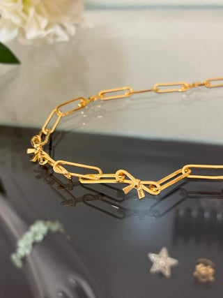 Dior Elowen Ribbon Link Chain Necklace