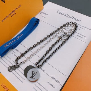 Louis Vuitton Monogram Medallion Pendant Chain Necklace