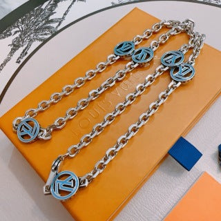 Louis Vuitton Monogram Disc Link Chain Necklace