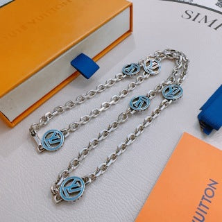 Louis Vuitton Monogram Disc Link Chain Necklace