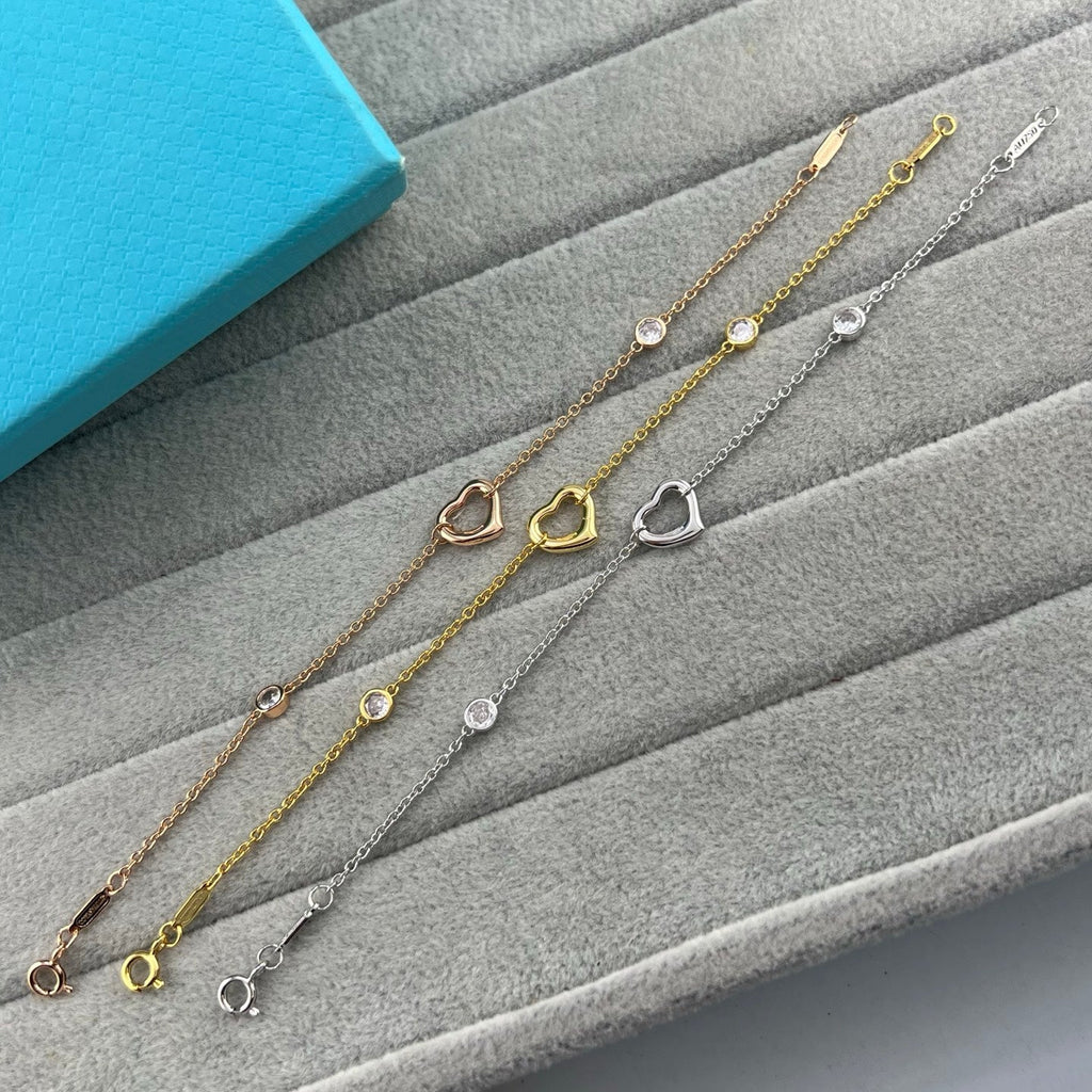 Tiffany Elsa Peretti Diamonds By The Yard Open Heart Bracelet