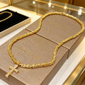 Bvlgari Gold Diamond Cross Pendant Necklace – Elegant Luxury Jewelry