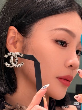 Chanel Two-Tone Signature CC Stud Earrings